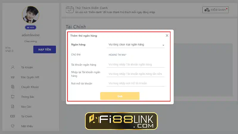 Chơi cá độ bóng đá qua mạng và cách chơi cá độ trực tuyến an toàn 3 Thêm tài khoản ngân hàng